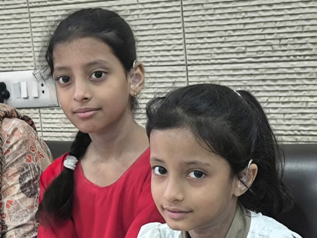Donation of Hearing Impaired device to Baby Falak Baby Alfiya 4 1024x768